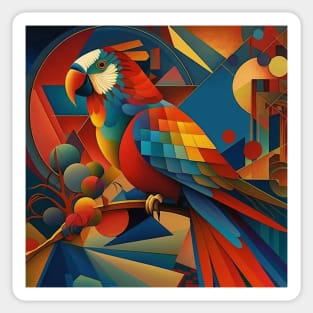 Scarlet Macaw - Abstract Art Style Sticker